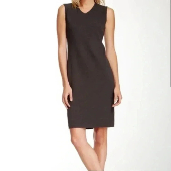 Vince High V-Neck Sheath Dress in Grey Size 2 - Picture 3 of 10